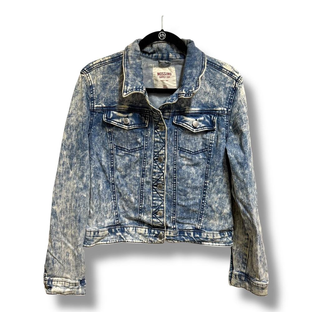 Mossimo Women's Acid Washed Blue Denim Jacket Size XL